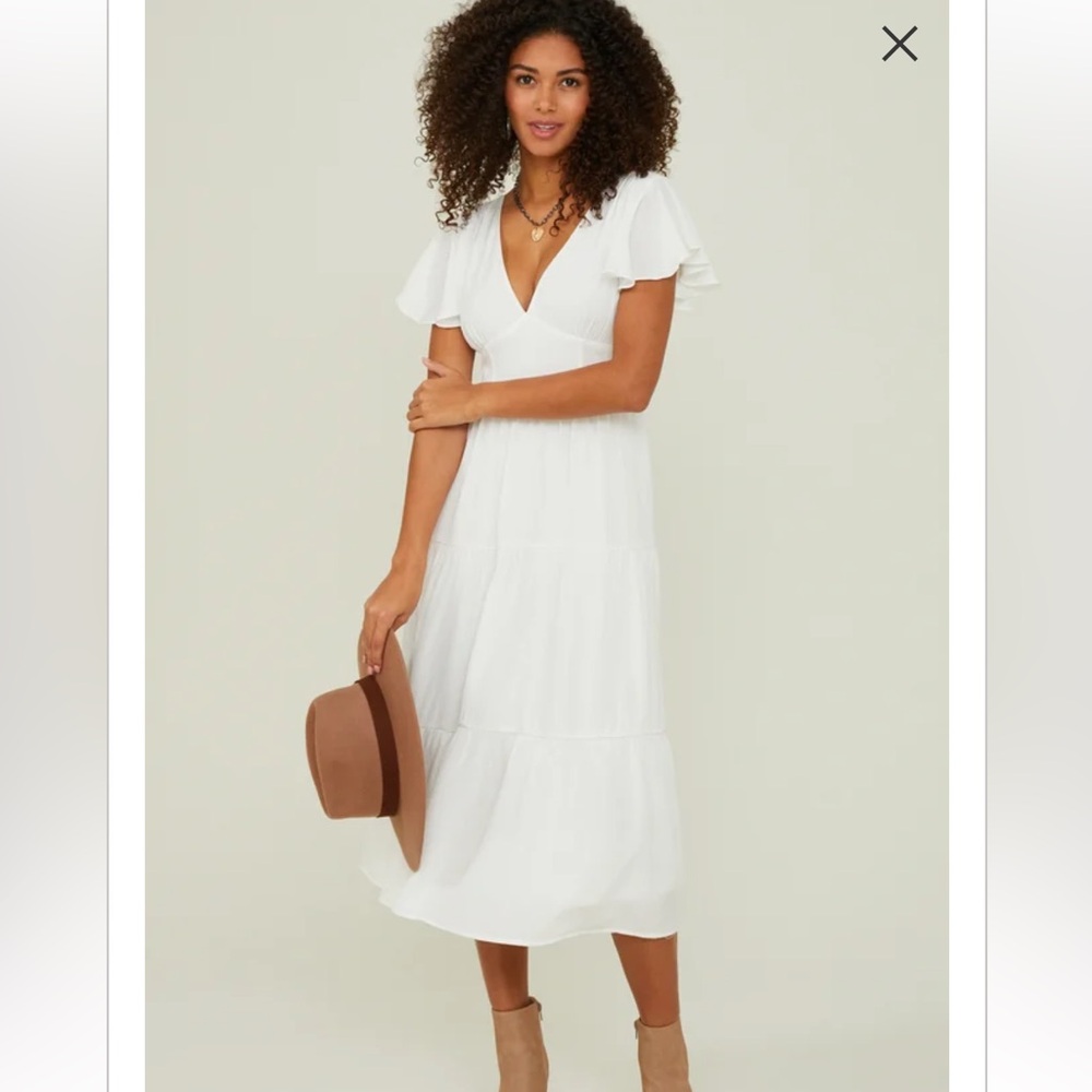 Altar’d State White Apple Midi Dress